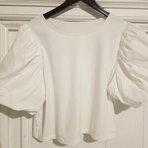 Top✨ A New Day White Puff Sleeve Top XL